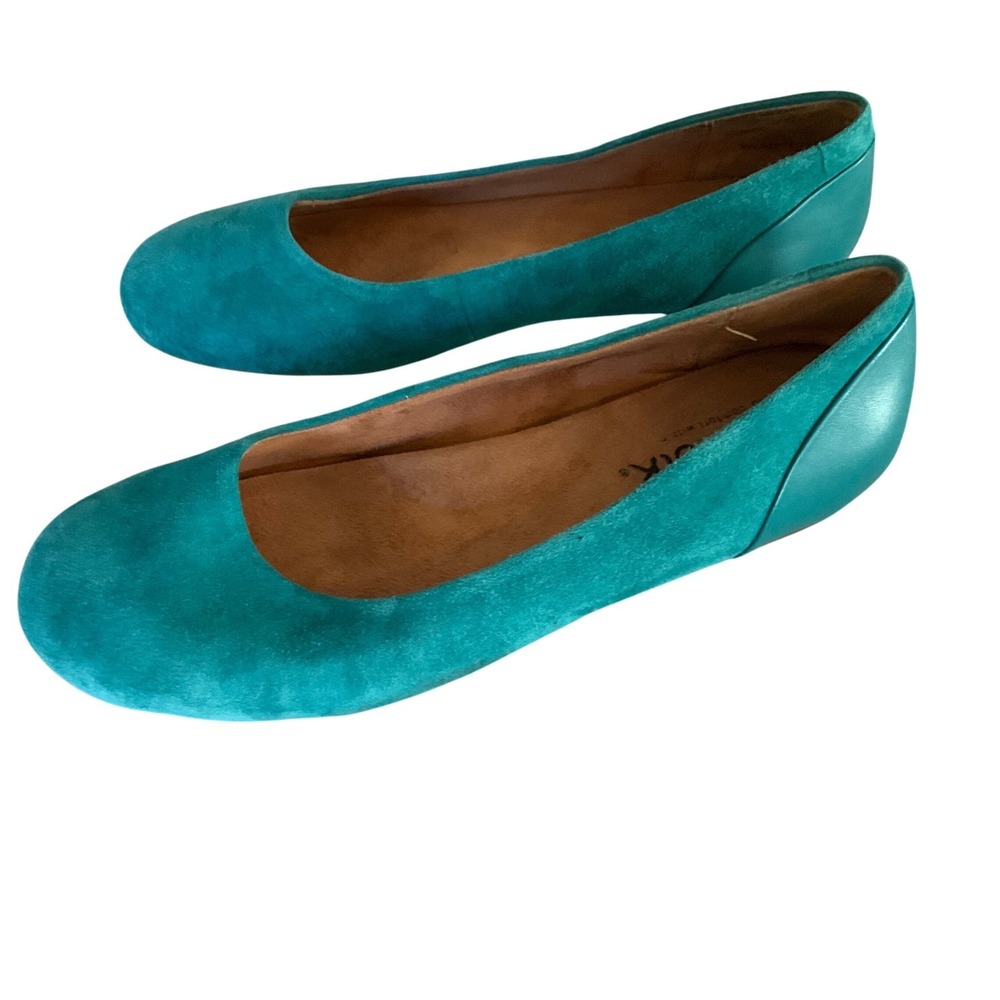 Softwalk Teal Suede‎ Ballet Flats Comfort Women's Shoes Size 8.5 Wide